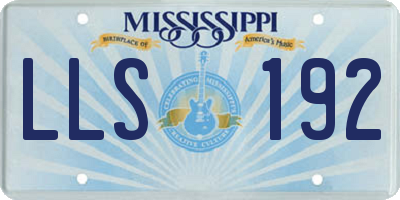 MS license plate LLS192
