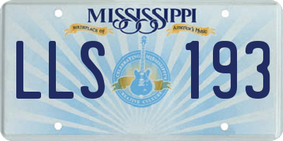 MS license plate LLS193