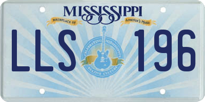 MS license plate LLS196