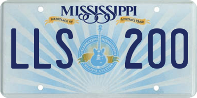 MS license plate LLS200