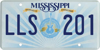 MS license plate LLS201