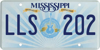MS license plate LLS202