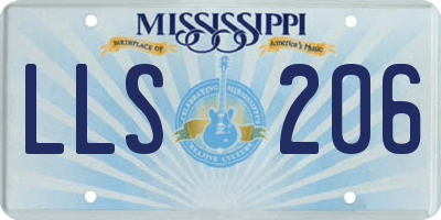MS license plate LLS206