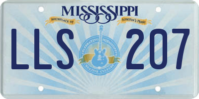 MS license plate LLS207