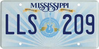 MS license plate LLS209