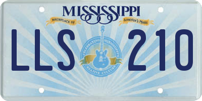 MS license plate LLS210