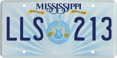 MS license plate LLS213