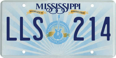 MS license plate LLS214