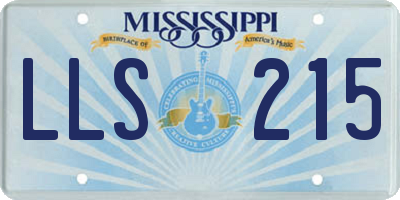 MS license plate LLS215
