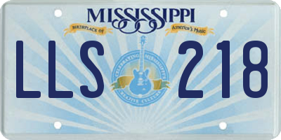 MS license plate LLS218