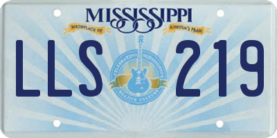 MS license plate LLS219