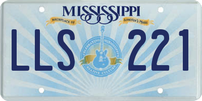 MS license plate LLS221