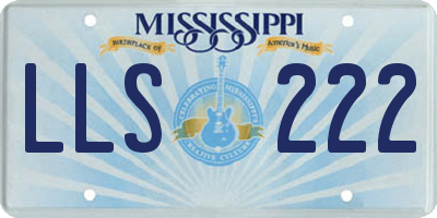 MS license plate LLS222