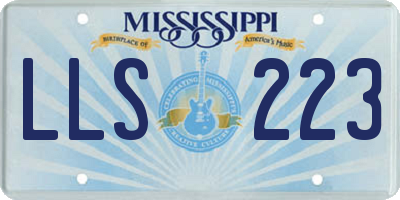 MS license plate LLS223
