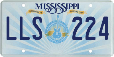 MS license plate LLS224