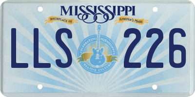 MS license plate LLS226