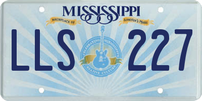 MS license plate LLS227