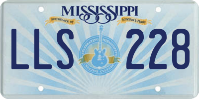 MS license plate LLS228