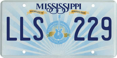 MS license plate LLS229