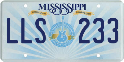 MS license plate LLS233