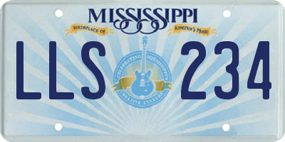 MS license plate LLS234