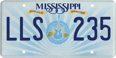 MS license plate LLS235