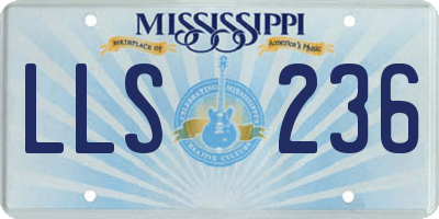 MS license plate LLS236
