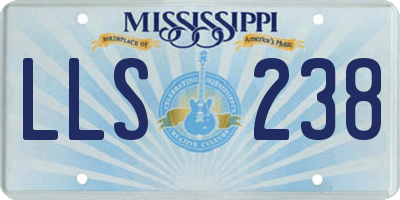 MS license plate LLS238