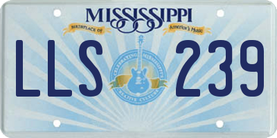 MS license plate LLS239