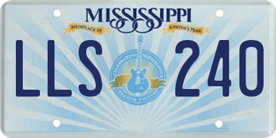 MS license plate LLS240