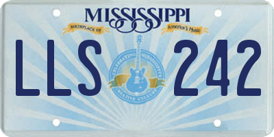 MS license plate LLS242