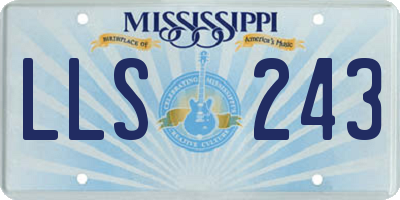 MS license plate LLS243