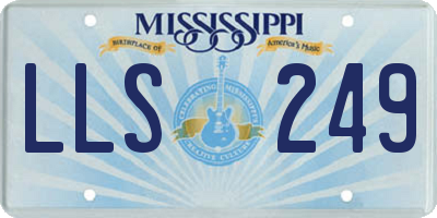 MS license plate LLS249