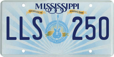 MS license plate LLS250