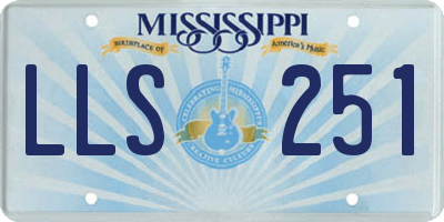 MS license plate LLS251