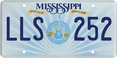 MS license plate LLS252