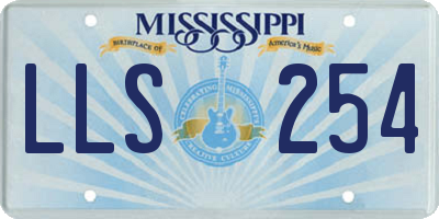 MS license plate LLS254