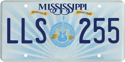 MS license plate LLS255