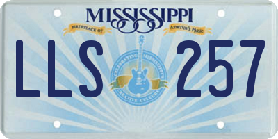 MS license plate LLS257