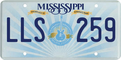 MS license plate LLS259