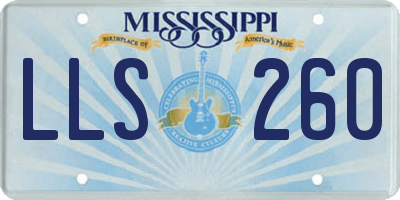 MS license plate LLS260
