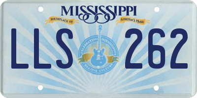 MS license plate LLS262