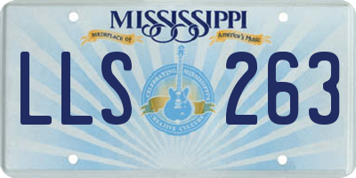 MS license plate LLS263