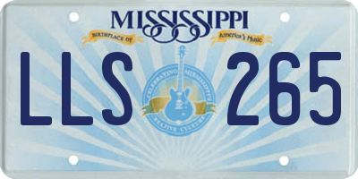 MS license plate LLS265