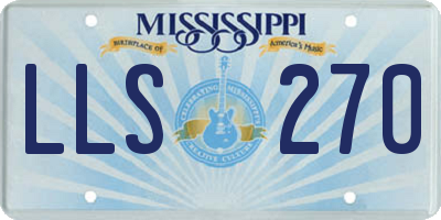 MS license plate LLS270