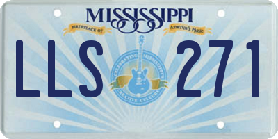 MS license plate LLS271