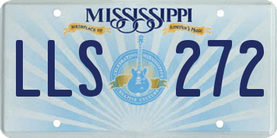 MS license plate LLS272