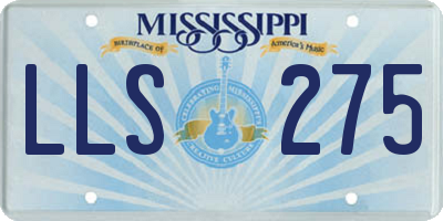 MS license plate LLS275