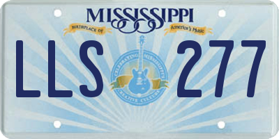 MS license plate LLS277