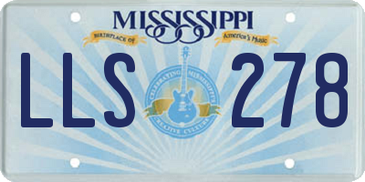 MS license plate LLS278